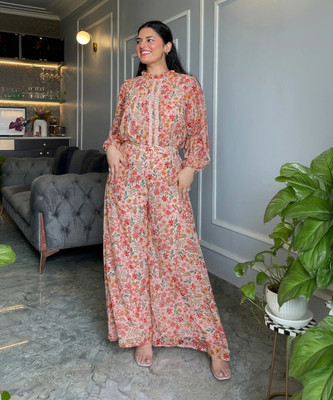 Janasya Top Palazzos Co-ords Set