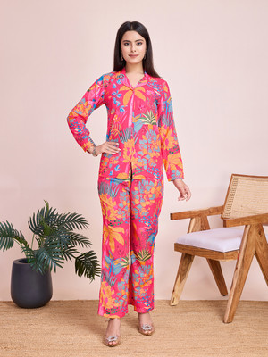 MND CREATION Shirt Skirt Co-ords Set with Shrug