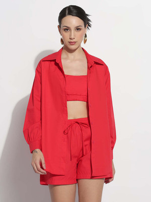 SHOWOFFFF Top Regular Shorts Co-ords Set with Jacket