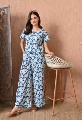 Cotnon Top Palazzos Co-ords Set