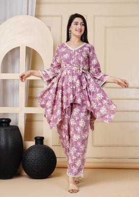 Khavas creations Top Pant Co-ords Set