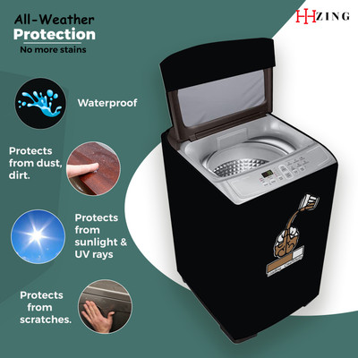 Hizing Top Loading Washing Machine  Cover(Width: 43 cm, Black)