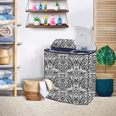 Kingly Home Semi-Automatic Washing Machine  Cover(Width: 48.26 cm, 2 ZEBRA)