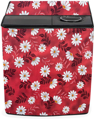 Homeify Semi-Automatic Washing Machine  Cover(Width: 82 cm, White, Maroon)