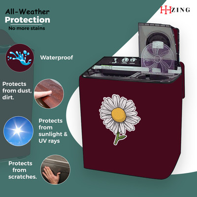 Hizing Semi-Automatic Washing Machine  Cover(Width: 84 cm, Maroon, Yellow)