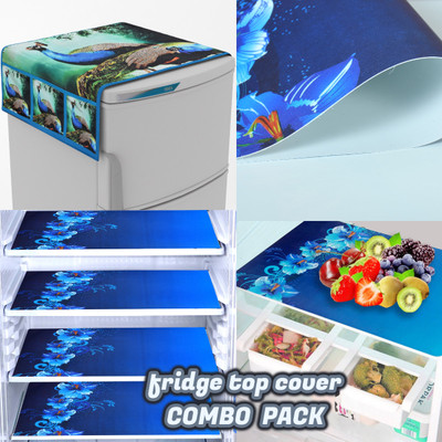 ARTESHKK Refrigerator  Cover(Width: 30 cm, Blue)