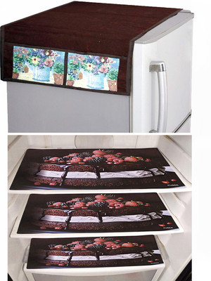 KUBER INDUSTRIES Refrigerator  Cover(Width: 56 cm, Brown)