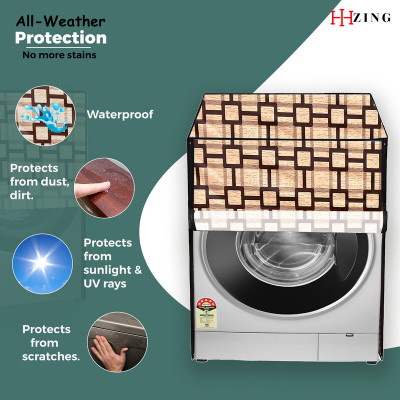 Hizing Front Loading Washing Machine  Cover(Width: 66 cm, Beige)