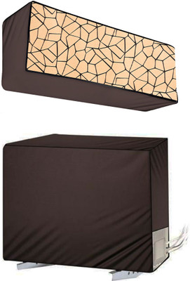 Star Weaves Air Conditioner  Cover(Width: 106 cm, Beige & Black)