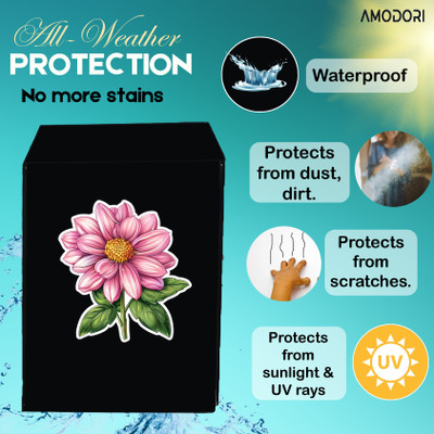 Amodori Front Loading Washing Machine  Cover(Width: 67 cm, Black, Green)