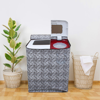 Glassiano Semi-Automatic Washing Machine  Cover(Width: 88.9 cm, Silver)