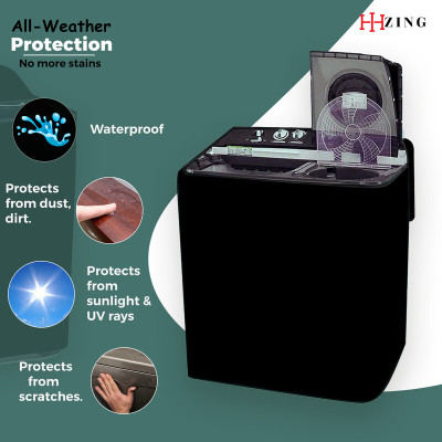 Hizing Semi-Automatic Washing Machine  Cover(Width: 99 cm, Black)