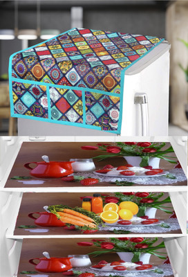 SANRAKSSHAN Refrigerator  Cover(Width: 1 cm, Multicolor, Pink)