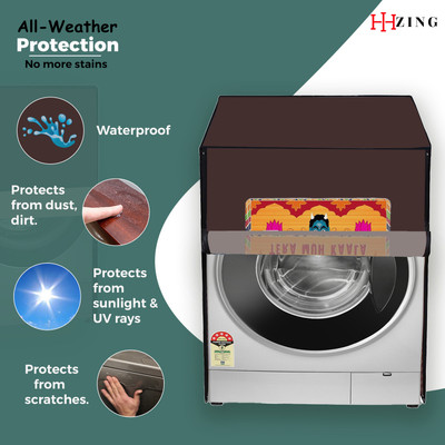 Hizing Front Loading Washing Machine  Cover(Width: 62 cm, Brown, Orange)