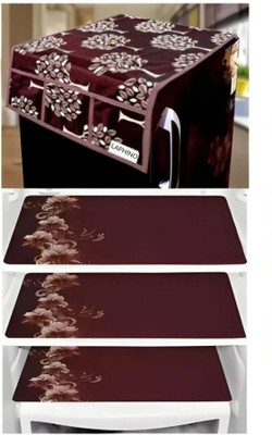 LAPHINO Refrigerator  Cover(Width: 100 cm, BROWN)