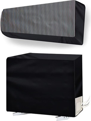 Wings Star Air Conditioner  Cover(Width: 106 cm, White, Black)