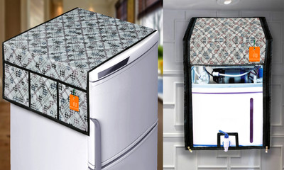 RELOOK INDUSTRIES Refrigerator  Cover(Width: 99 cm, Grey)