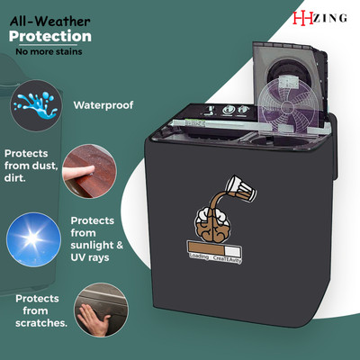 Hizing Semi-Automatic Washing Machine  Cover(Width: 84 cm, Grey, Brown)