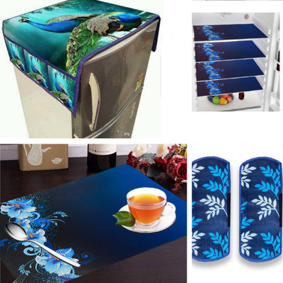 rulit Refrigerator  Cover(Width: 30 cm, Blue)
