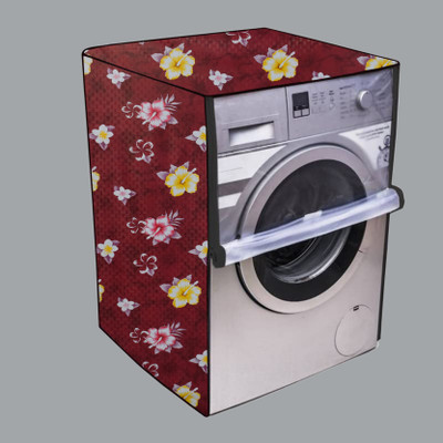 Nitasha Front Loading Washing Machine  Cover(Width: 61 cm, Maroon, Yellow)