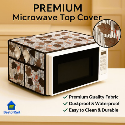 BESTOFKART Microwave Oven  Cover(Width: 91 cm, Brown)