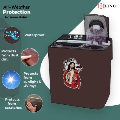 Hizing Semi-Automatic Washing Machine  Cover(Width: 85 cm, Brown, Red)