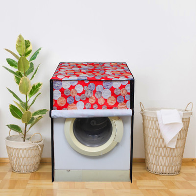 Glassiano Front Loading Washing Machine  Cover(Width: 60.96 cm, Orange, Silver)