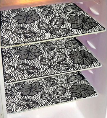 LooMantha Fridge Mat(Width: 30 cm, Black, White)