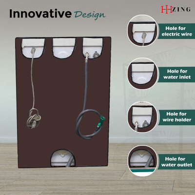 Hizing Front Loading Washing Machine  Cover(Width: 65 cm, Brown)