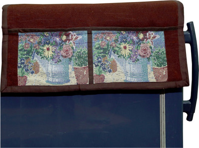 KUBER INDUSTRIES Refrigerator  Cover(Width: 98 cm, Brown)
