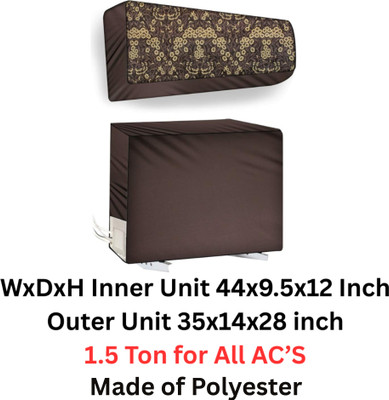 AG Creations Air Conditioner  Cover(Width: 111 cm, Brown::Silver)