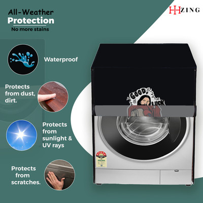 Hizing Front Loading Washing Machine  Cover(Width: 64 cm, Black, Red)