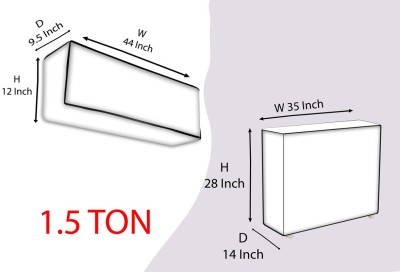 The Furnishing Tree Air Conditioner  Cover(Width: 111.76 cm, 1.5 Ton Split AC Cover Indoor & Outdoor)