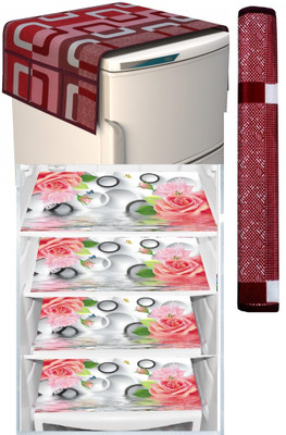 LooMantha Fridge Mat(Width: 55 cm, Pink, Red)