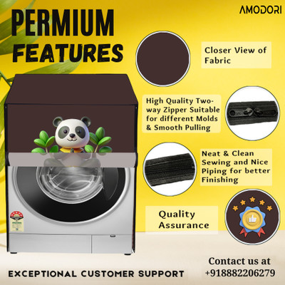 Amodori Front Loading Washing Machine  Cover(Width: 61 cm, Brown, Green)