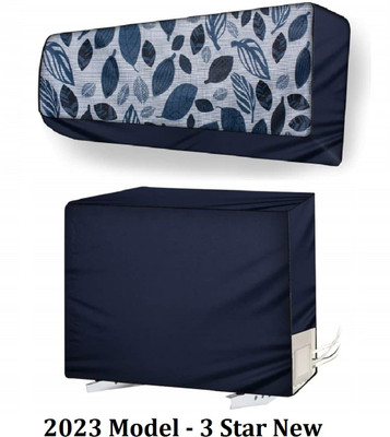 Lala Maneet Air Conditioner  Cover(Width: 111.76 cm, Blue Grey Leaf)