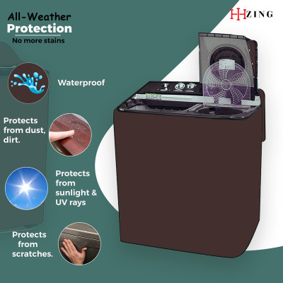 Hizing Semi-Automatic Washing Machine  Cover(Width: 84 cm, Brown)