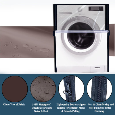 JM Homefurnishings Front Loading Washing Machine  Cover(Width: 65 cm, Brown)