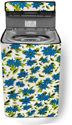 JM Homefurnishings Top Loading Washing Machine  Cover(Width: 52 cm, White, Blue)