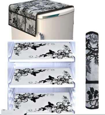BHOLA PARVATI TRADING Fridge Mat(Width: 53.3 cm, Black & Grey)