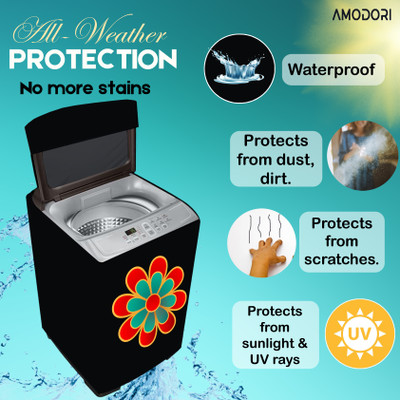 Amodori Top Loading Washing Machine  Cover(Width: 62 cm, Black, Red)
