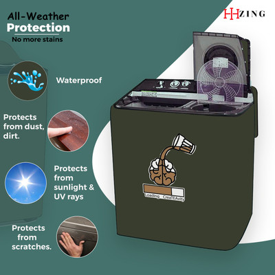 Hizing Semi-Automatic Washing Machine  Cover(Width: 83 cm, Green, Brown)