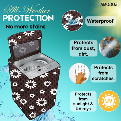 Amodori Top Loading Washing Machine  Cover(Width: 44 cm, Black, White)