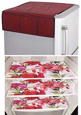 KUBER INDUSTRIES Refrigerator  Cover(Width: 98 cm, Maroon)