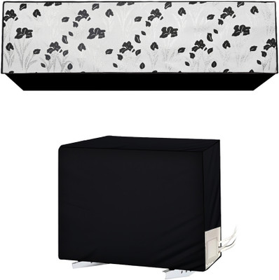 Star Weaves Air Conditioner  Cover(Width: 106 cm, Black & Silver)