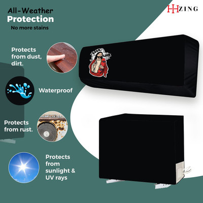 Hizing Top Loading Washing Machine  Cover(Width: 113 cm, Black, Red)