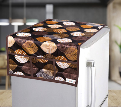 Flipkart SmartBuy Refrigerator  Cover(Width: 64 cm, Brown, Gold)