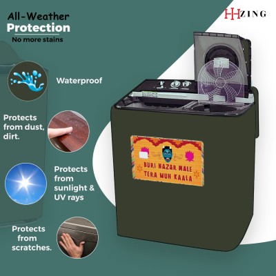 Hizing Semi-Automatic Washing Machine  Cover(Width: 84 cm, Green, Orange)
