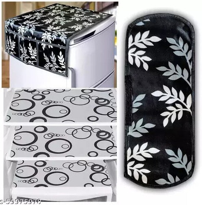 Crosmo Refrigerator  Cover(Width: 64 cm, Black)