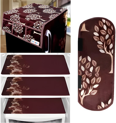 Crosmo Refrigerator  Cover(Width: 64 cm, Brown)